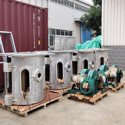 Horno de fusión por inducción de 800KW y 1T para chatarra de hierro, acero, cobre y aluminio